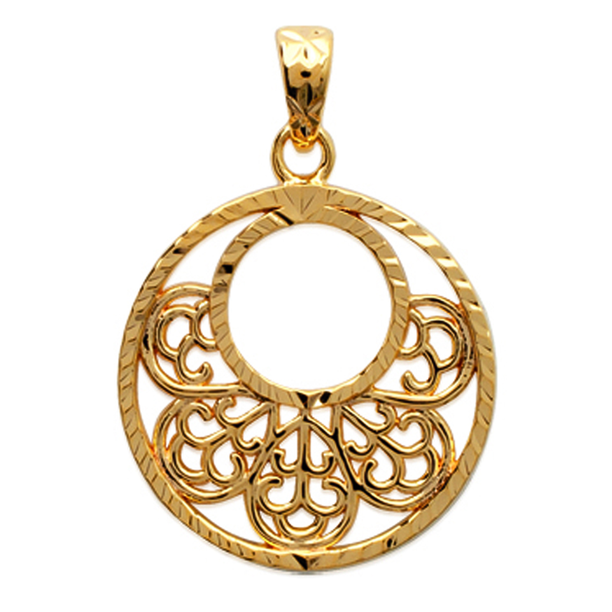 Pendentif plaqué Or \'Carmen\' doré - 19 mm - [M8709]