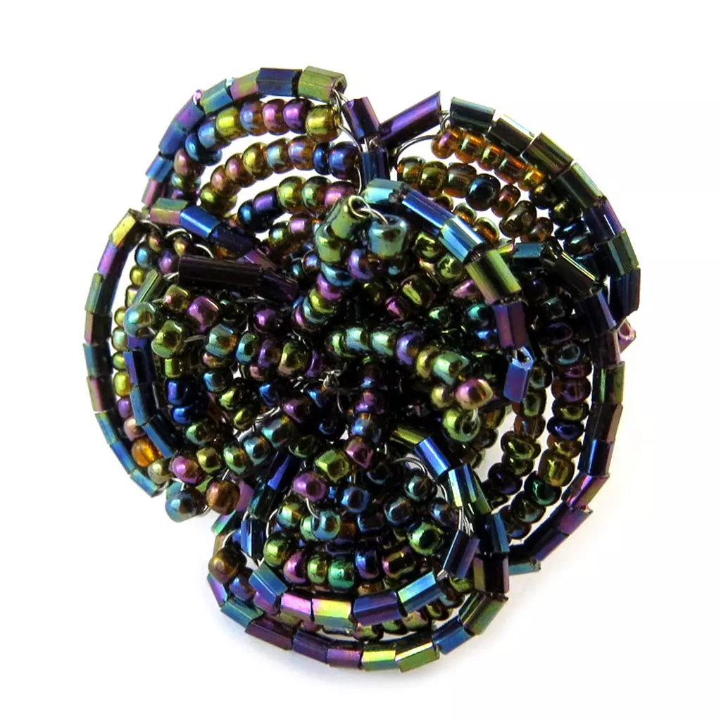 les trésors de lily Bague créateur 'Katmandou' noir multicolore [N9311]