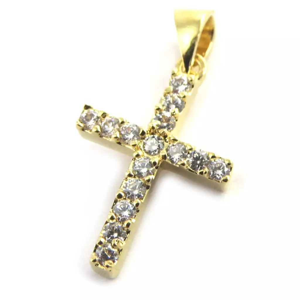 les trésors de lily Pendentif Plaqué Or 'Croix' [M8763]