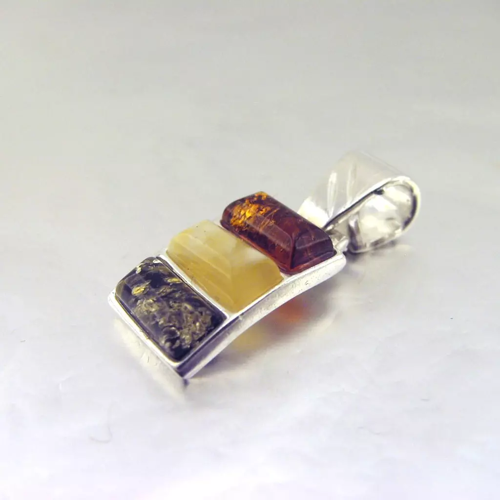 les trésors de lily Pendentif Argent 'Inspiration' Ambre [E8963]