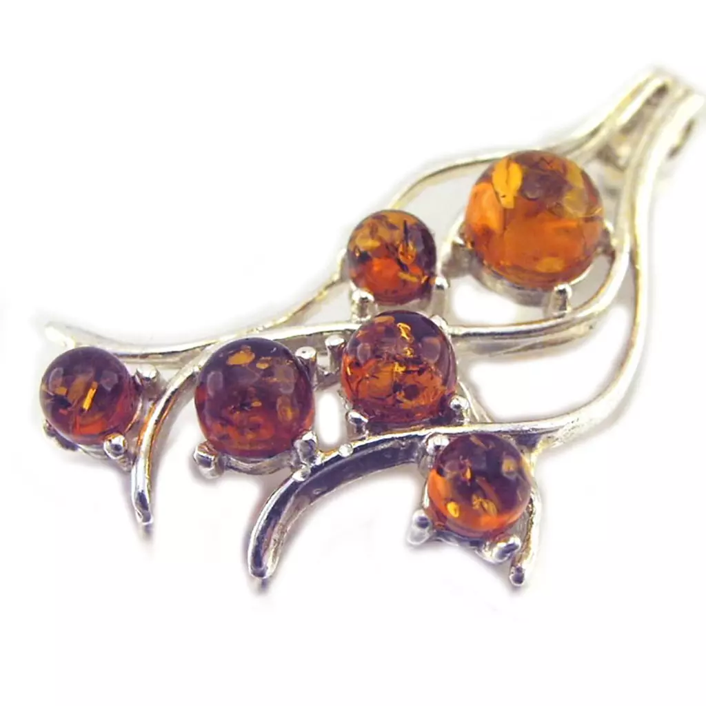 les trésors de lily Pendentif Argent 'Inspiration' Ambre [E8969]