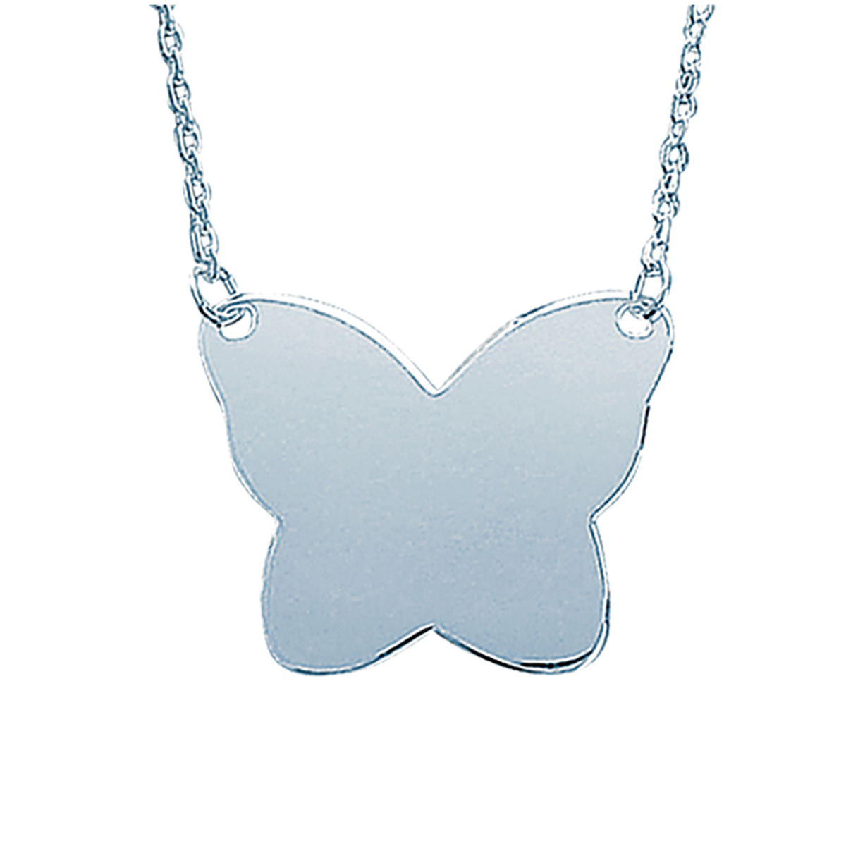 Collier Argent \'Papillon d\'Amour\' argenté - 25x20 mm - [E9041]
