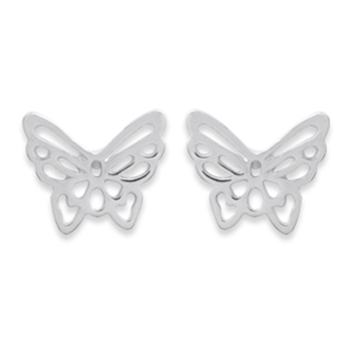 Boucles Argent \'Papillon Filigrane\' argenté - 10x8 mm - [E9088]