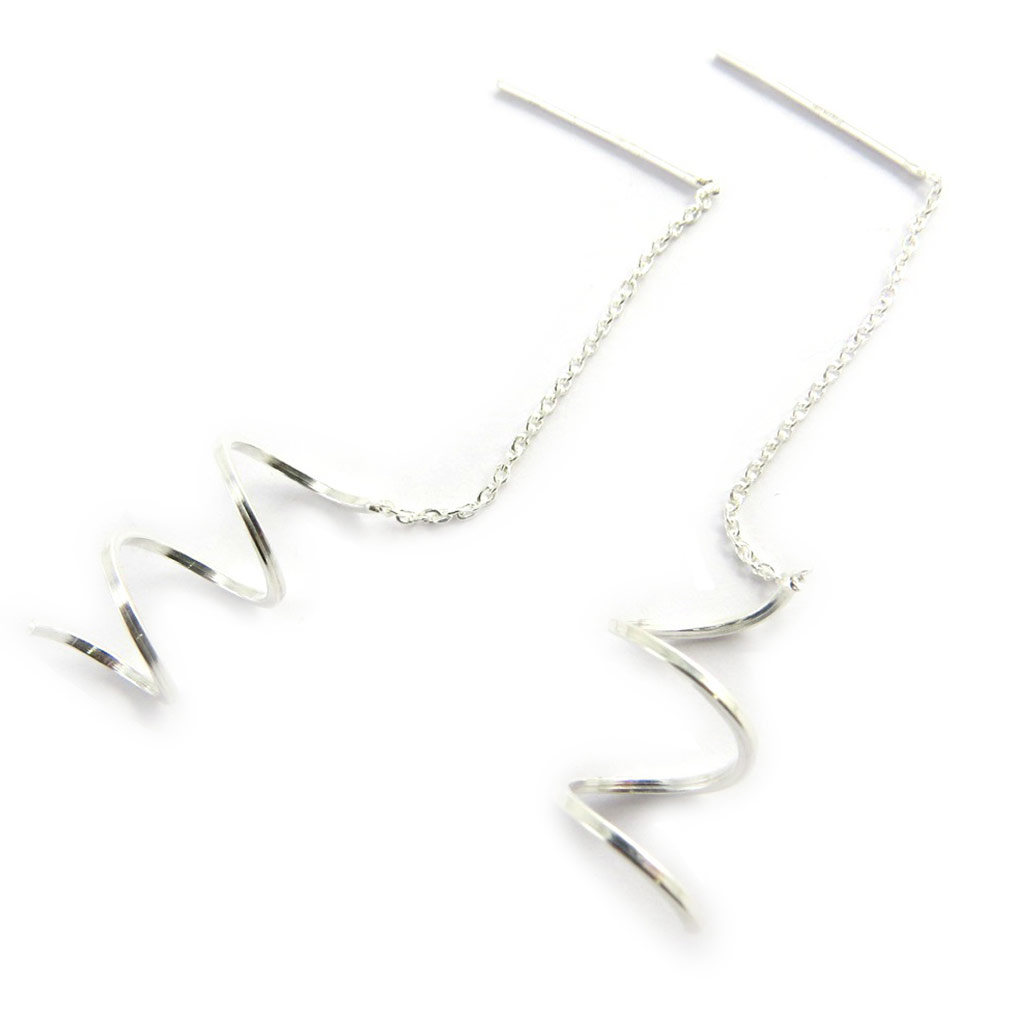 Boucles Argent \'Tortillas Latinas\' argenté - 60x12 mm - [M9579]