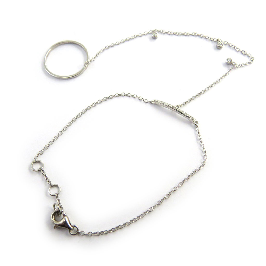 Bracelet bague argent \'Déesse\' blanc  - [M9581]