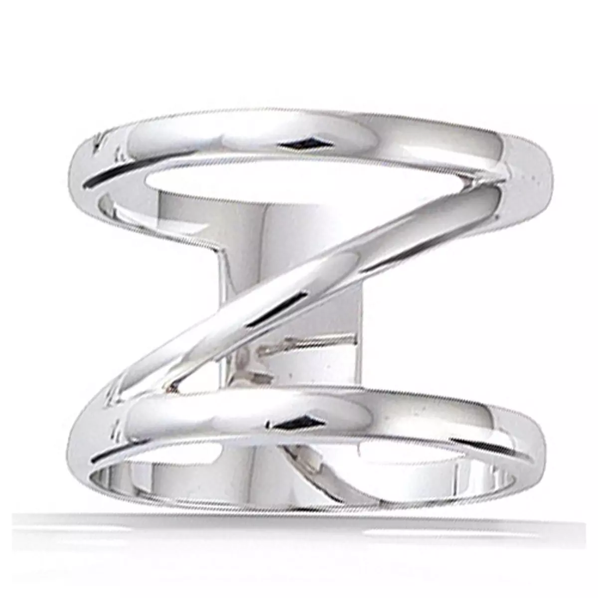 les trésors de lily Bague Argent 'Chorégraphie' argenté (rhodié) 14 mm [Q1094]