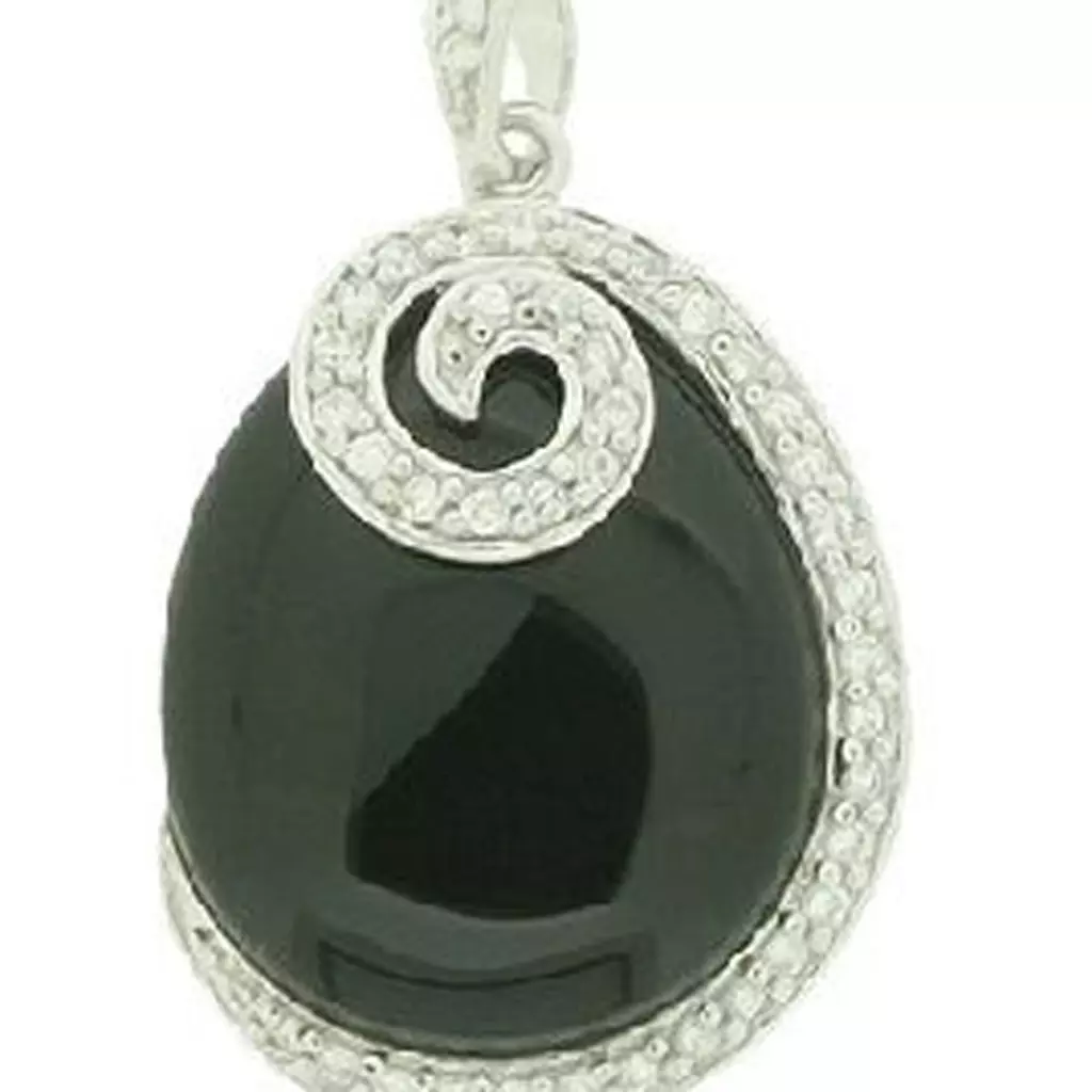 les trésors de lily Pendentif Argent 'Dynastie' Onyx Blanc [B9574]
