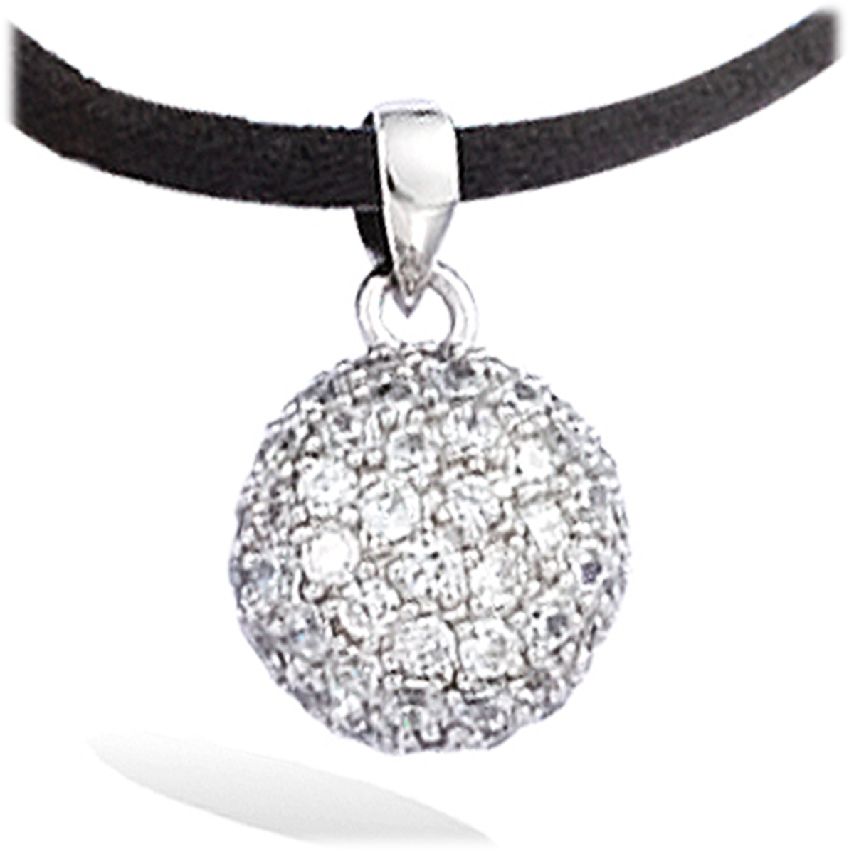 Pendentif Argent \'Joyaux\' blanc argenté (rhodié) - 14 mm - [E9178]
