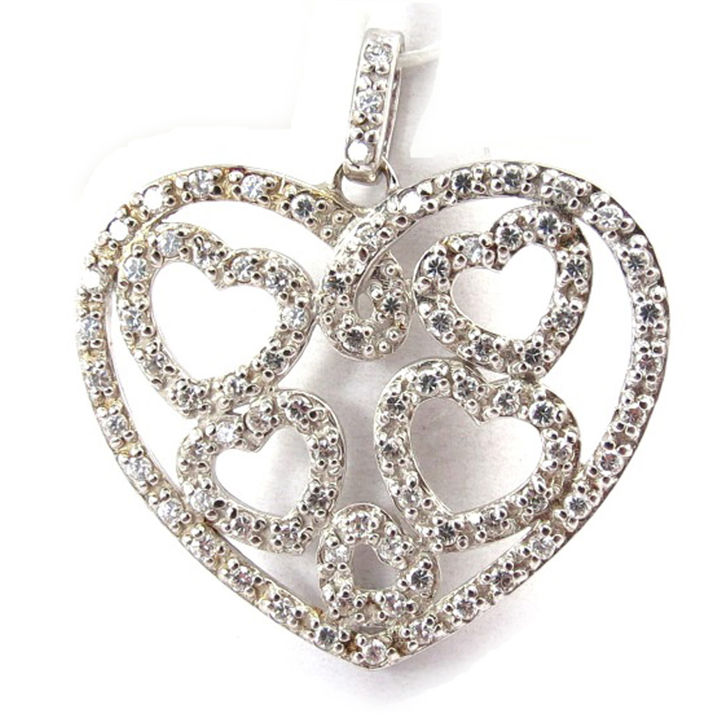 Pendentif Argent \'Love Divine\' blanc - [J9540]