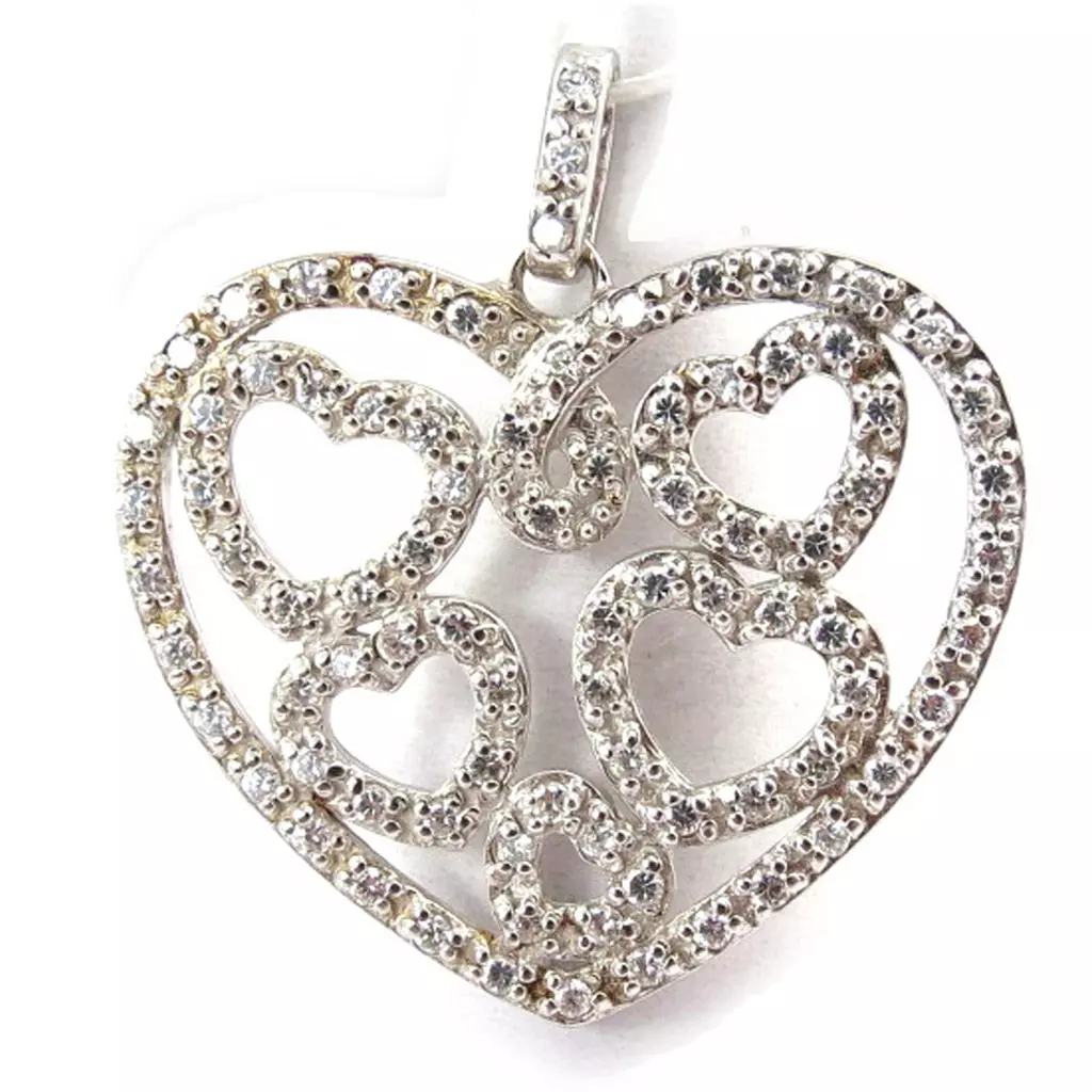 les trésors de lily Pendentif Argent 'Love Divine' blanc [J9540]