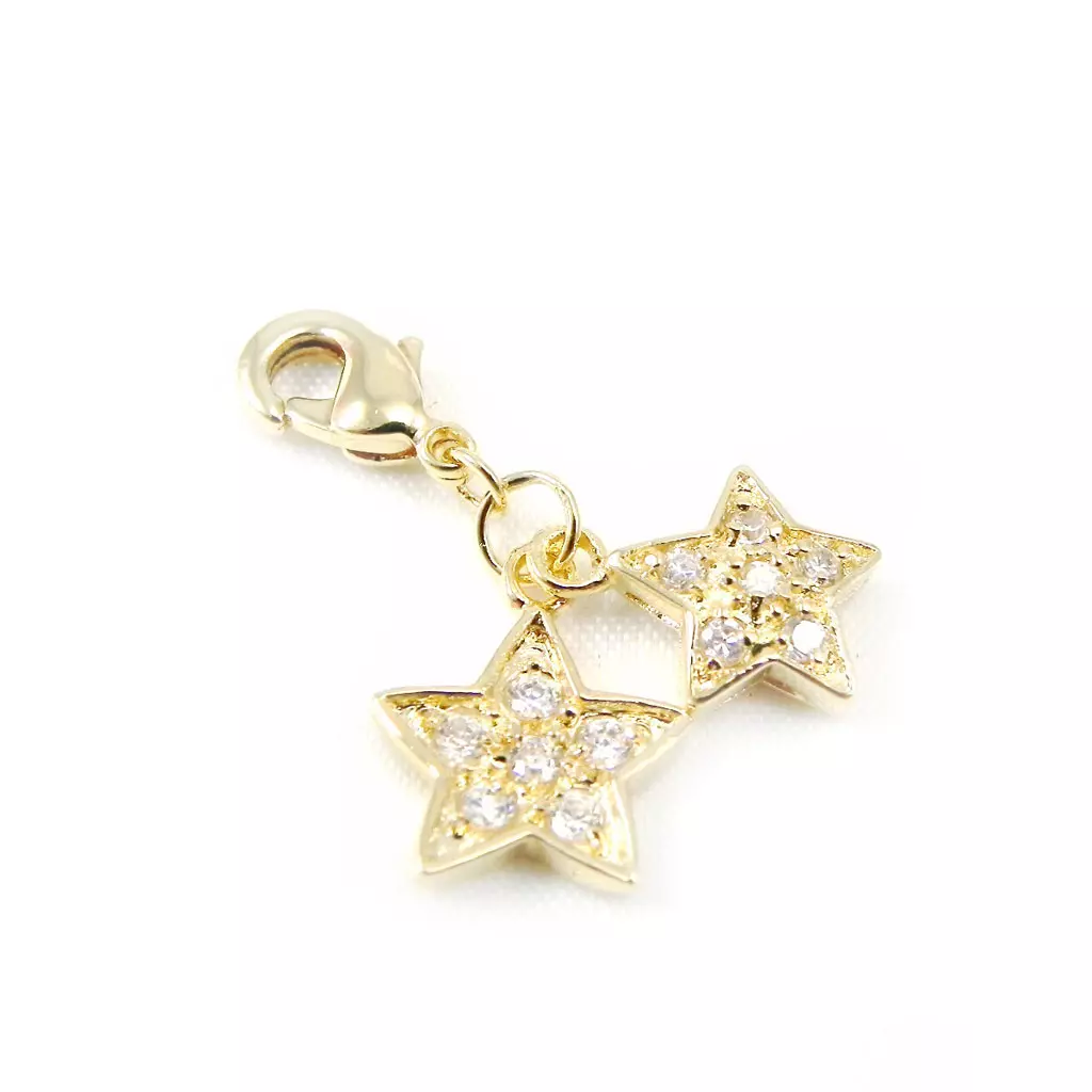 les trésors de lily Pendentif Charm 'Pretty Star' plaqué or [G9378]