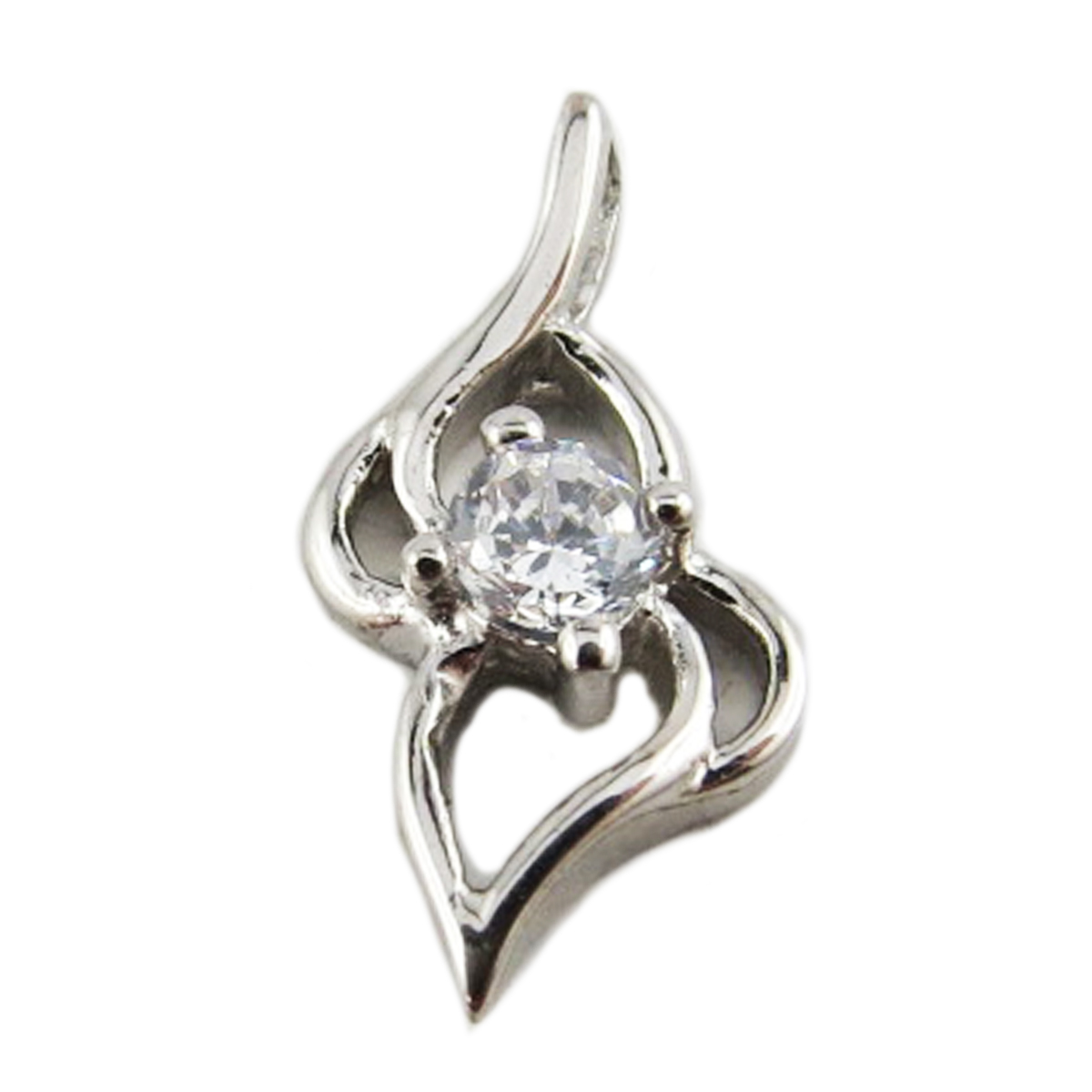 Pendentif Argent \'Câlin\' Blanc argenté - 9x15 mm - [B9588]