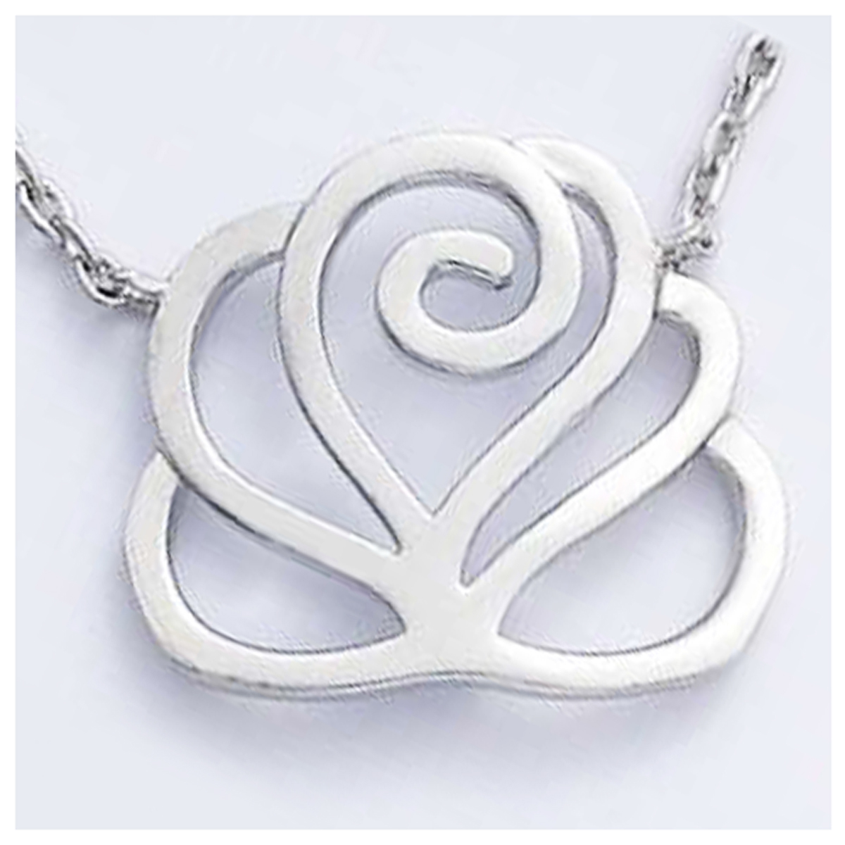 Collier Argent \'Rosa Romantica\' argenté (rhodié) - 20x16 mm - [J3553]