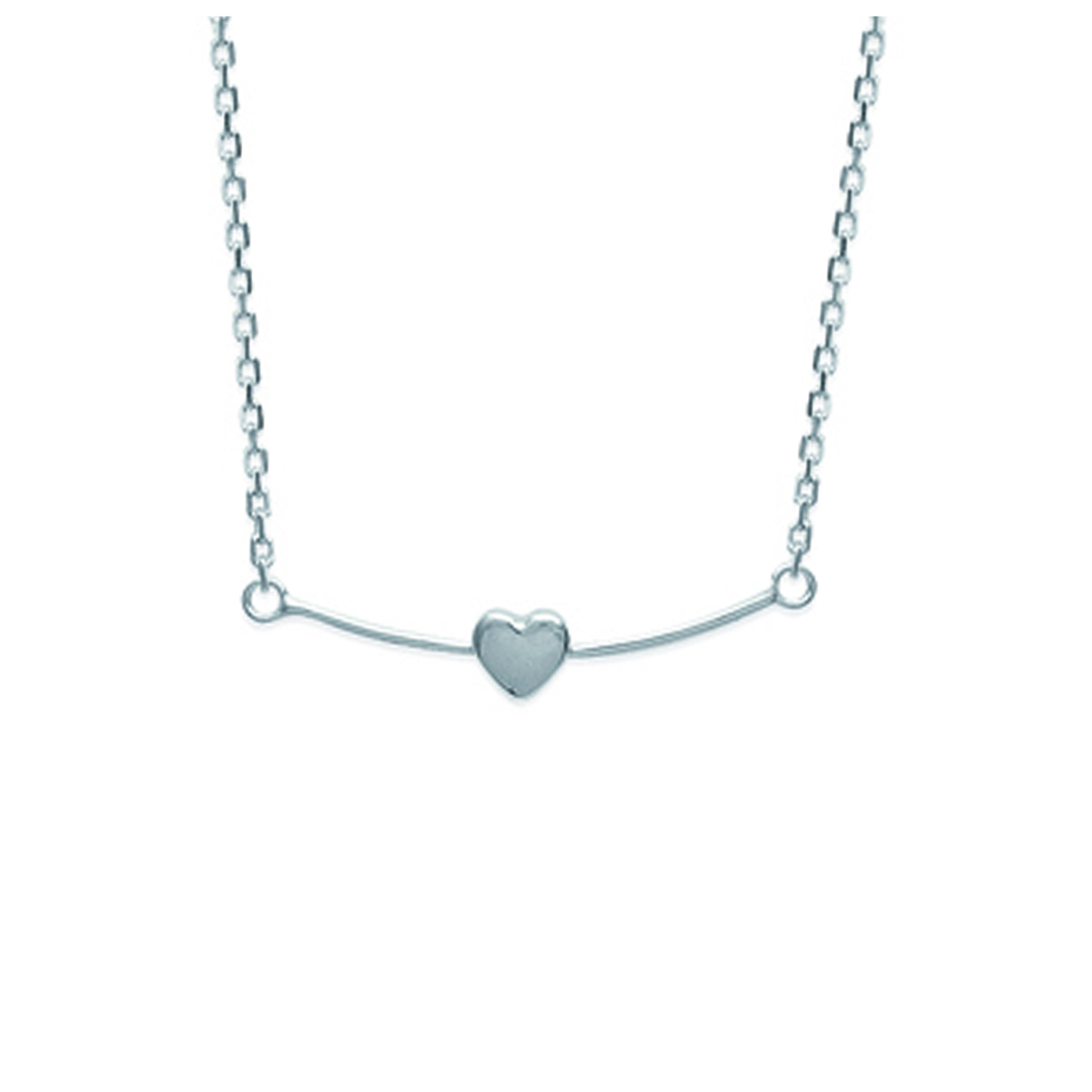 Collier Argent \'Love\' argenté (rhodié) - 30x5 mm - [K3732]