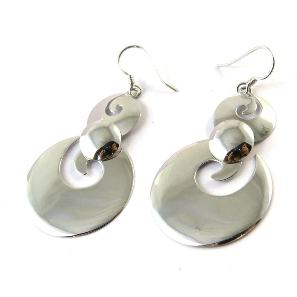 Boucles Argent \'Chorégraphie\'  - [E9191]