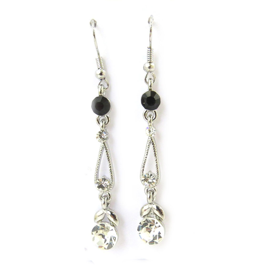 Boucles Créateur \'Sissi\' noir blanc - [M0667]