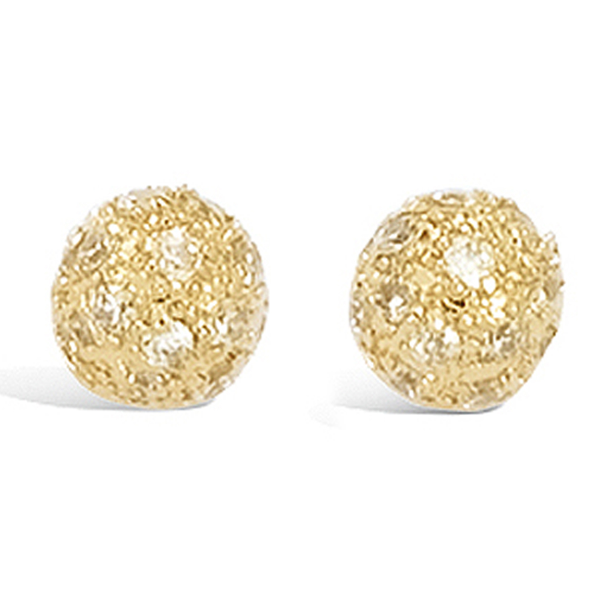 Boucles Plaqué Or \'Déesse\' blanc doré - 7 mm - [G9401]