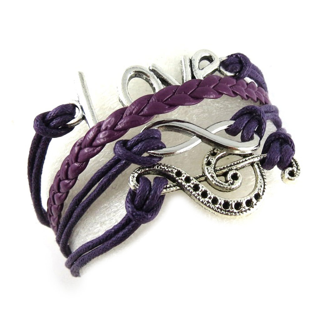 Bracelet ethnique \'Kilimanjaro\' violet (4 rangs) - [K7329]