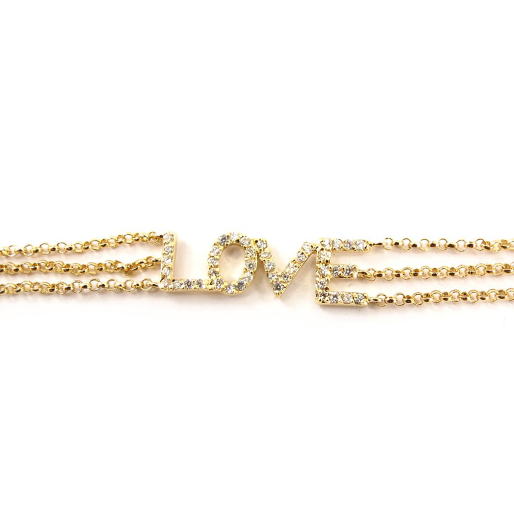 Bracelet Plaqué or \'Love\' blanc - [K7351]