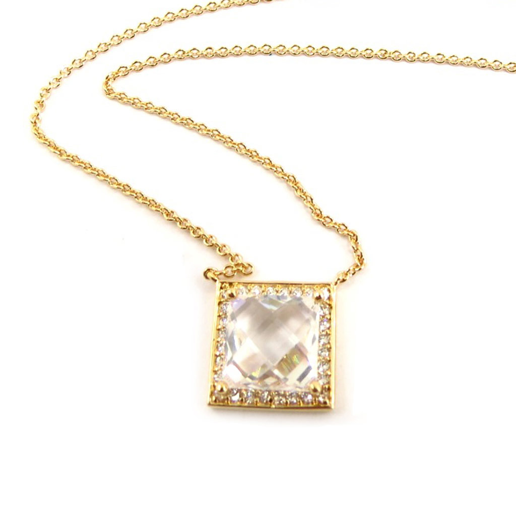 Collier Plaqué-Or \'Sissi\' blanc - [K7353]