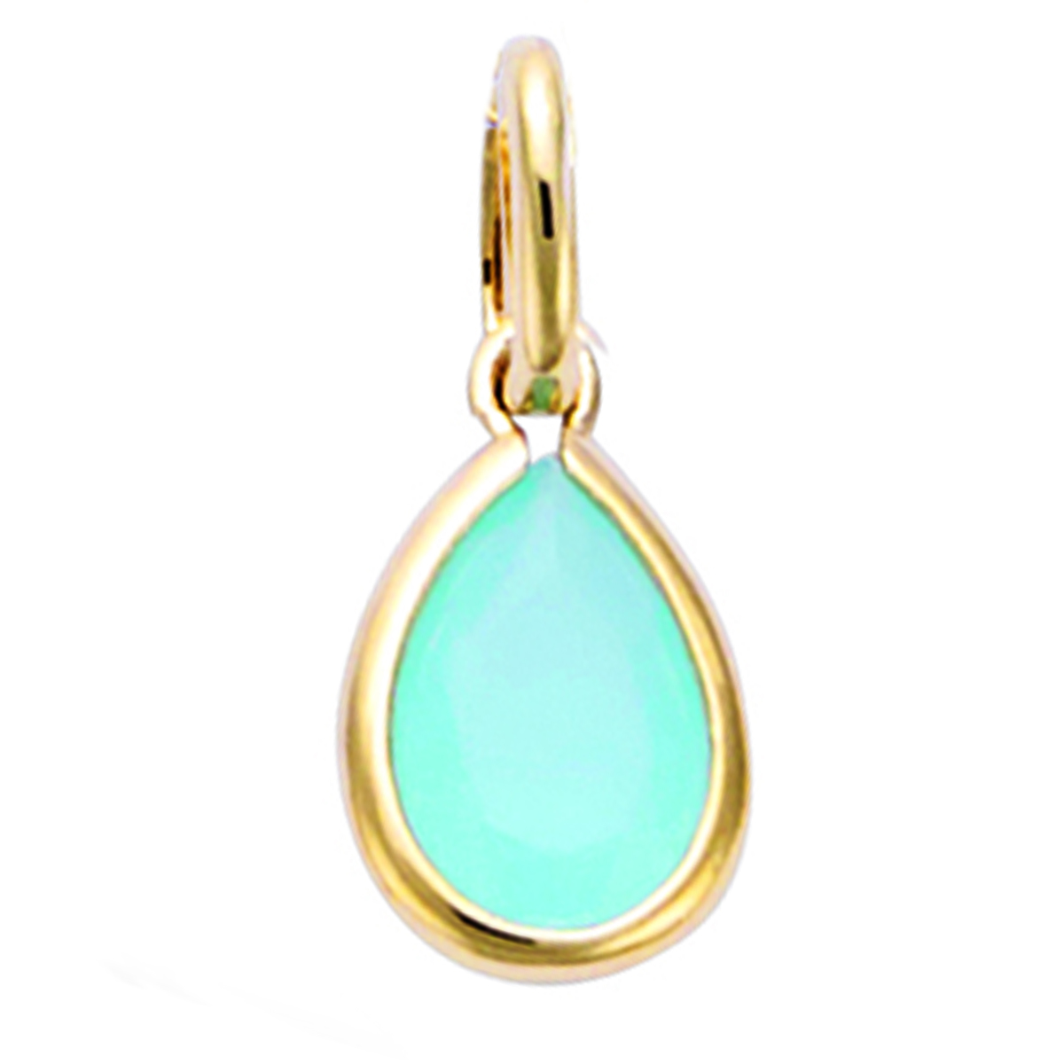 Pendentif Plaqué Or \'Cléopatra\' bleu milky doré - 9x8 mm - [Q7595]
