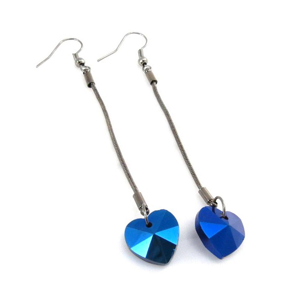Boucles Créateur \'Mineralia\' love bleu - [J3586]