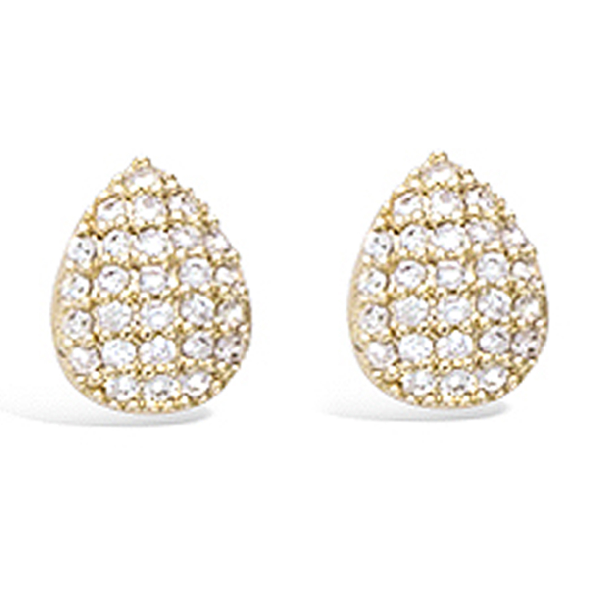 Boucles Plaqué Or \'Sissi\' blanc doré - 8x8 mm - [N6919]