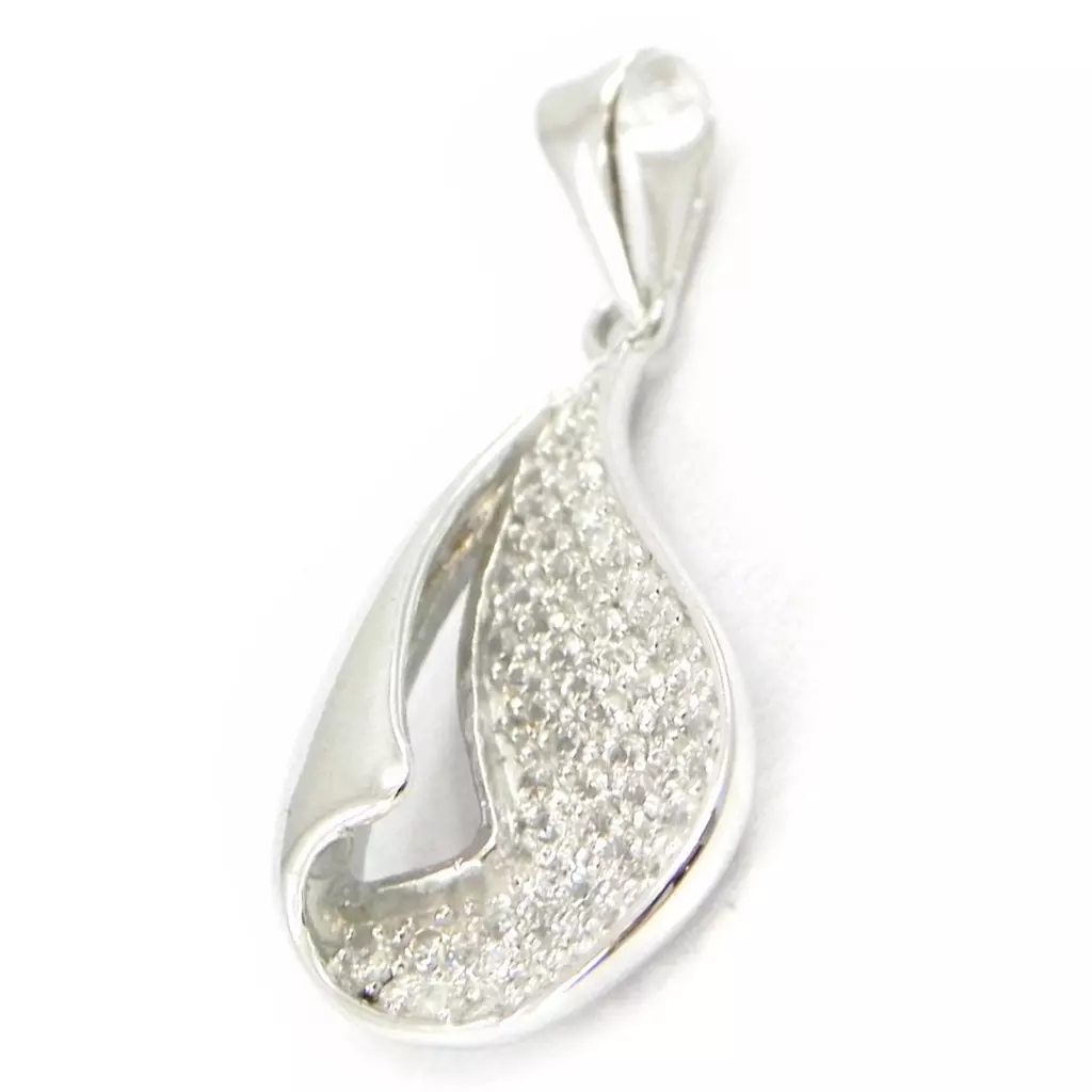 les trésors de lily Pendentif Argent 'Déesse' Blanc argenté (rhodié) 21x13 mm [I3989]