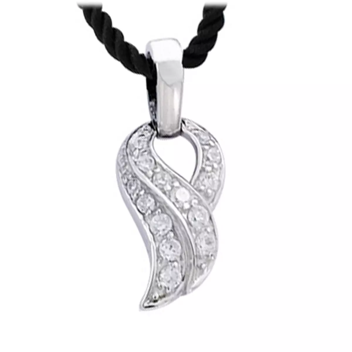 les trésors de lily Pendentif Argent 'Les Ailes d'Ange' blanc argenté (rhodié) 10x17 mm [E9204]