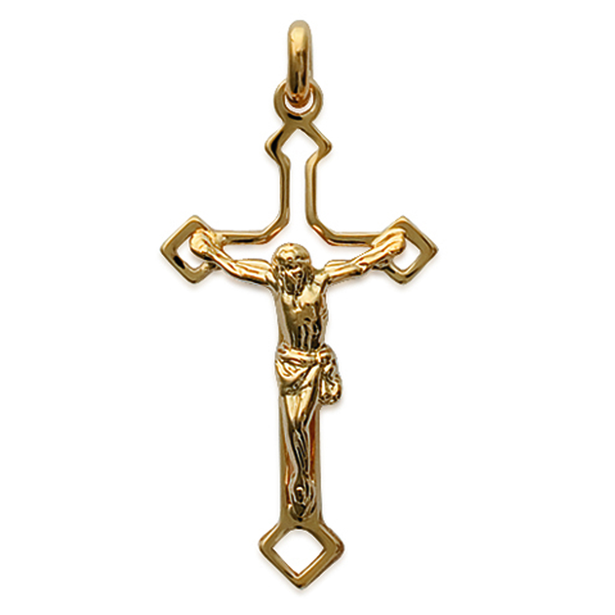 Pendentif Plaqué Or \'Crucifix\' doré - 20x30 mm - [B9881]