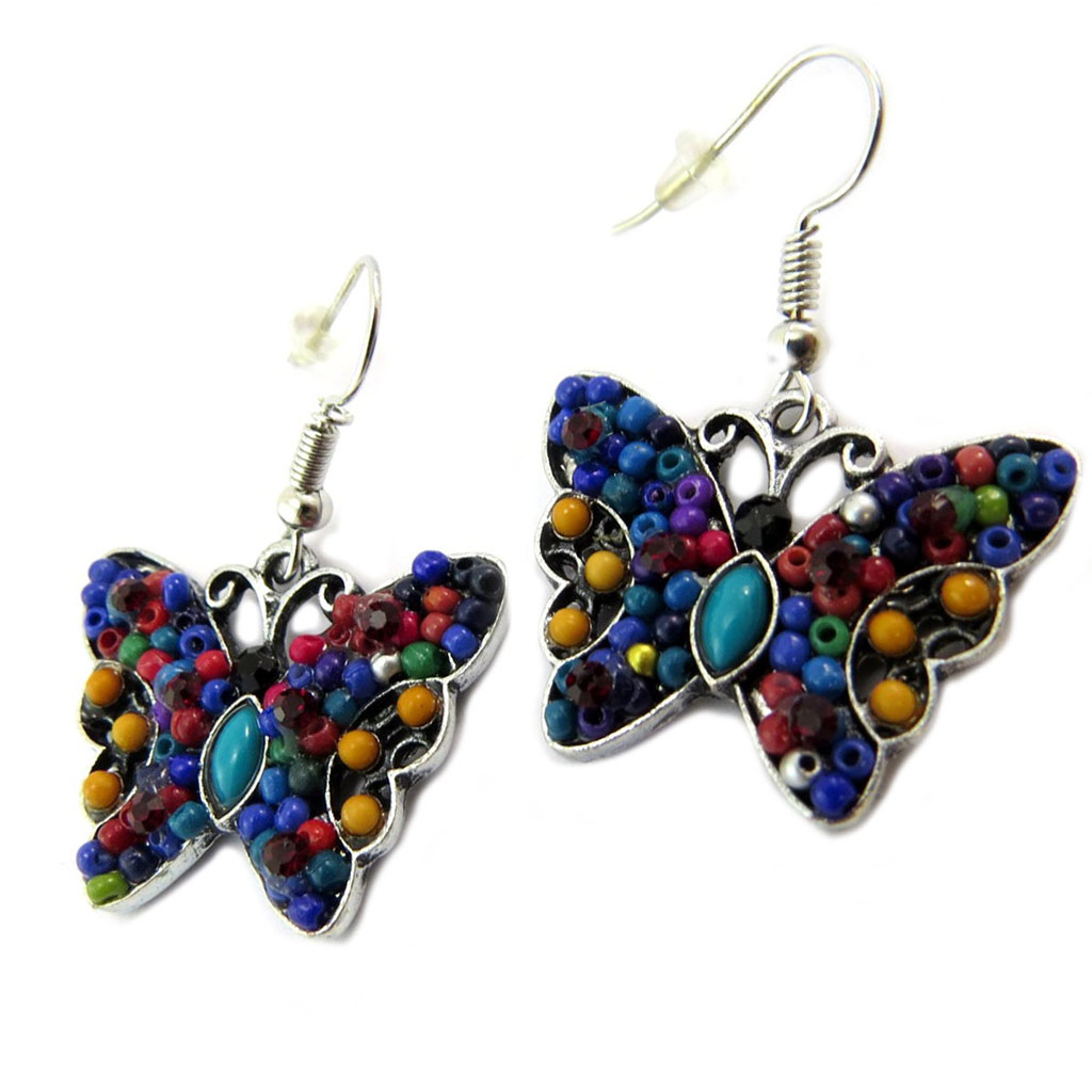 Boucles Créateur \'Papillons\' tutti frutti - [P4580]