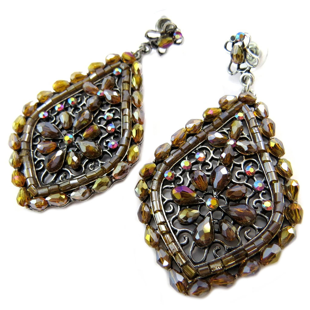 Boucles Créateur \'Esmeralda\' marron - 70x35 mm - [P4583]