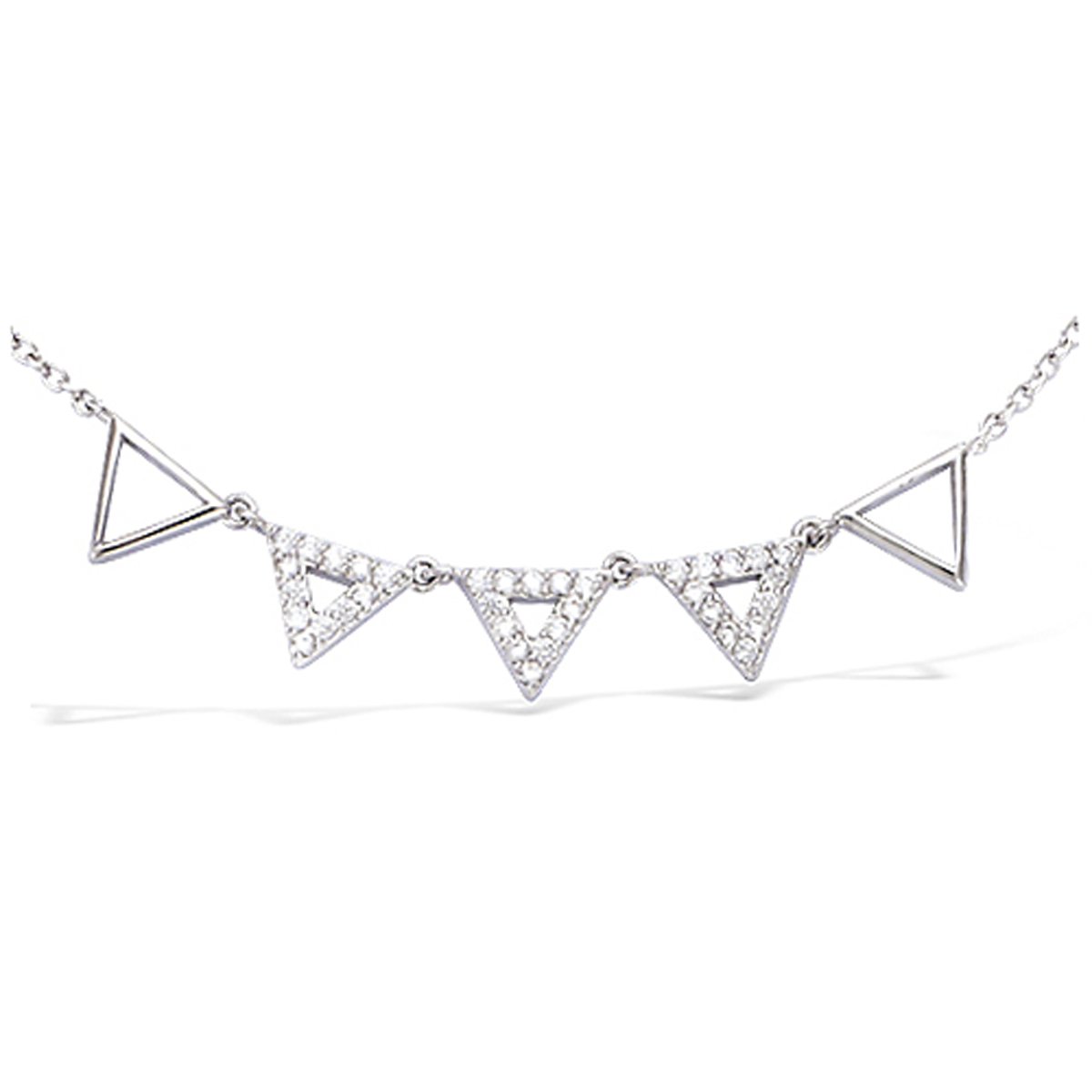 Collier Argent \'Sissi\' blanc argenté (rhodié) - 40x5 mm - [L7427]
