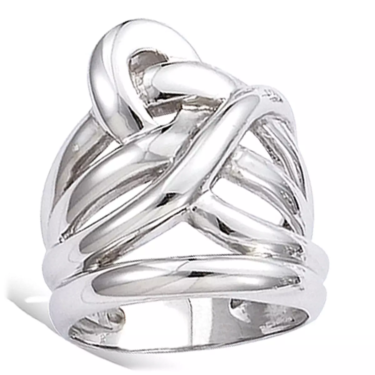 les trésors de lily Bague Argent 'Chorégraphie' argenté (rhodié) 25 mm [E9226]
