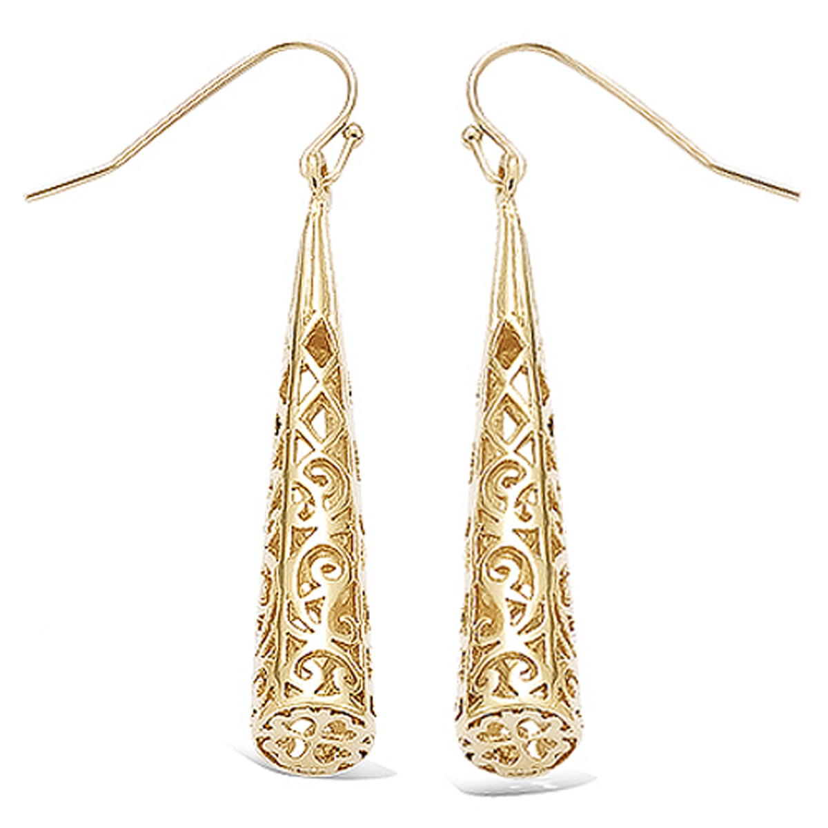 Boucles Plaqué Or \'Alexandrie\' doré - 8x40 mm - [E9234]