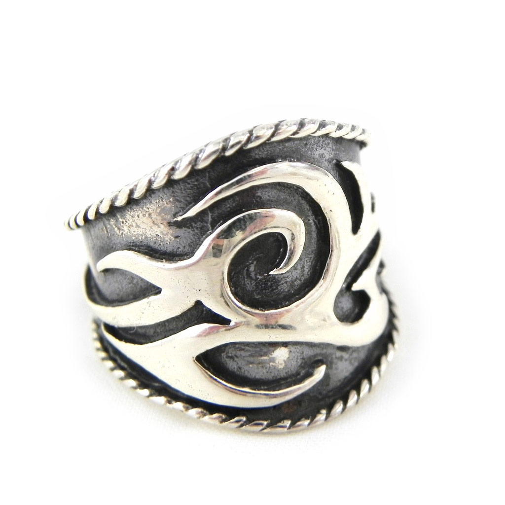 Bague Argent \'Tribalys\' argenté vieilli - 20 mm - [D6803]