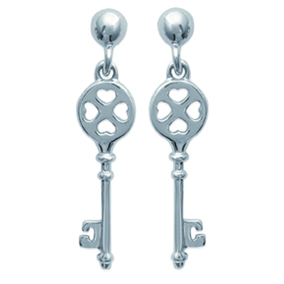 Boucles Argent \'Clé des Possibles\' argenté - 15x5 mm - [H6188]