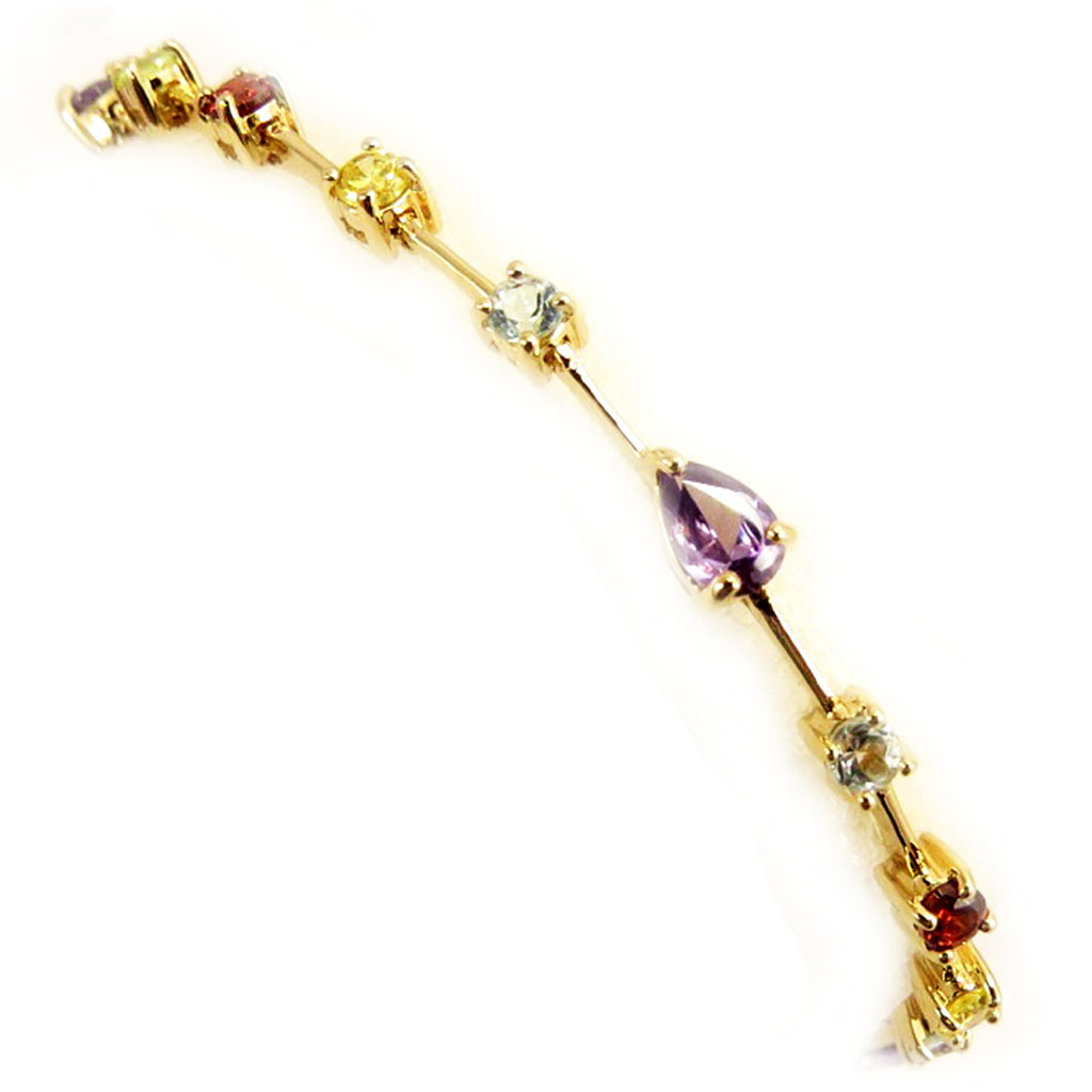 Bracelet Plaqué Or \'Mylene\' Tutti Frutti doré - 19 cm - [D6817]