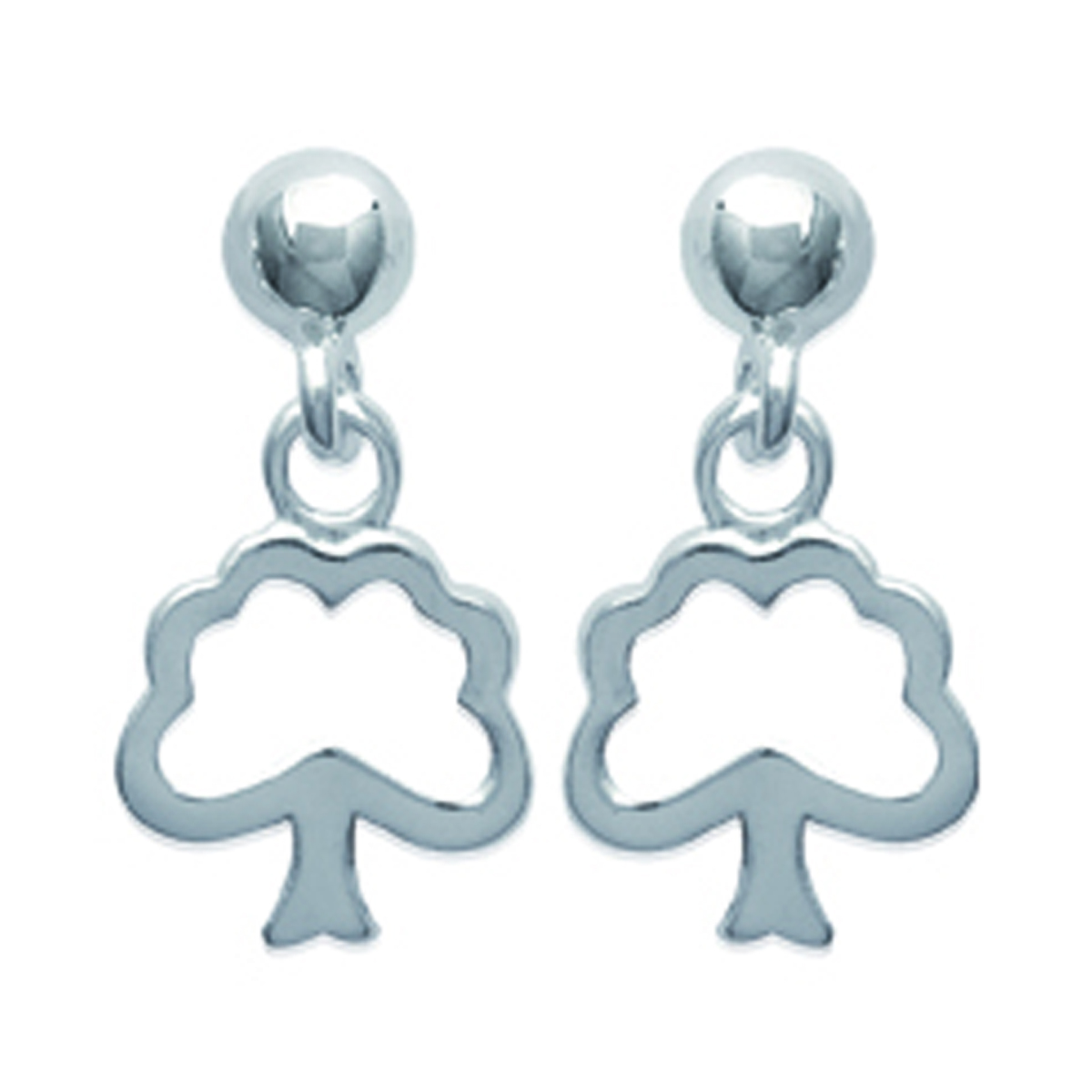 Boucles Argent \'Arbre de Vie\' argenté - 8x8 mm - [H6193]