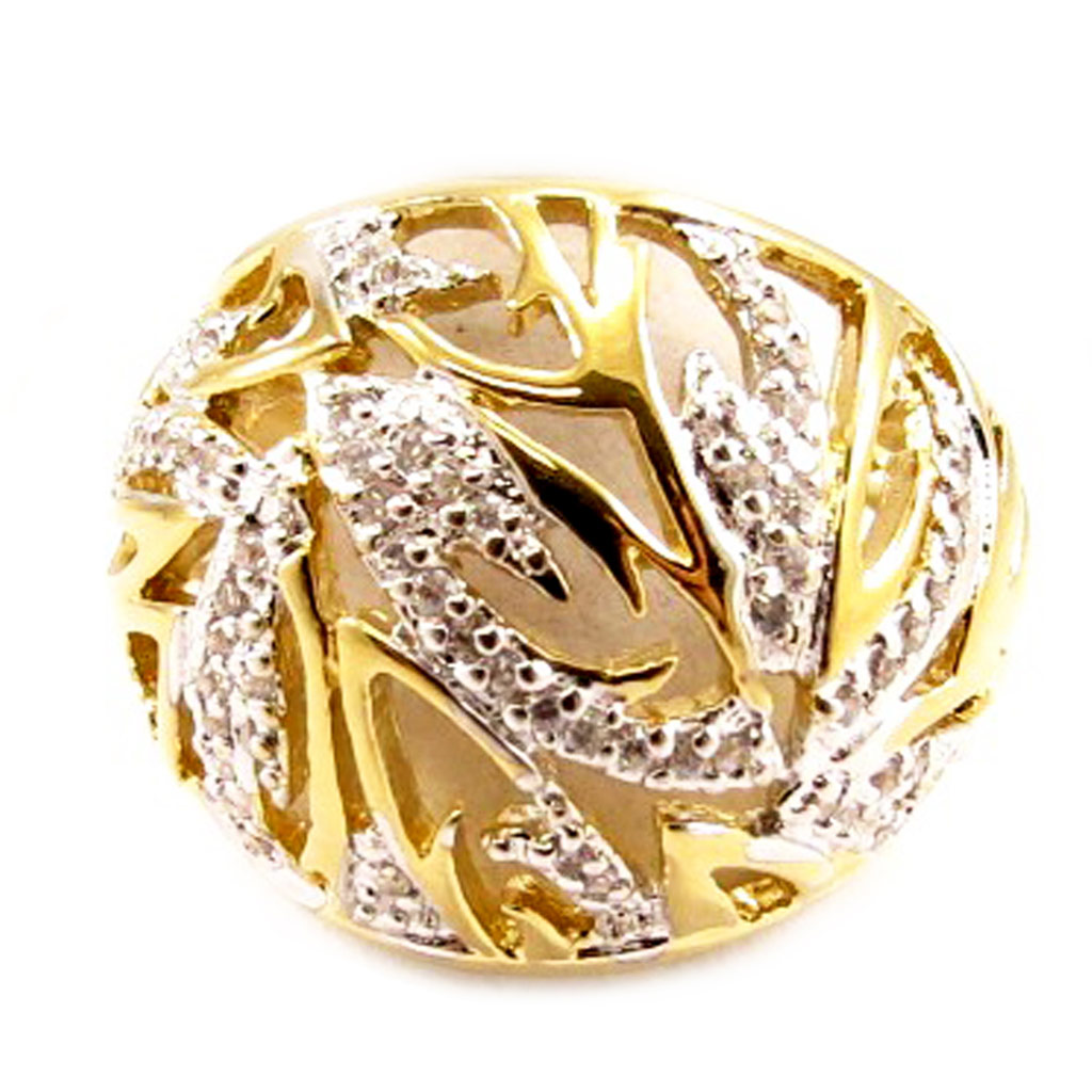 Bague Plaqué Or \'Cannes\' Bicolore - [B9974]