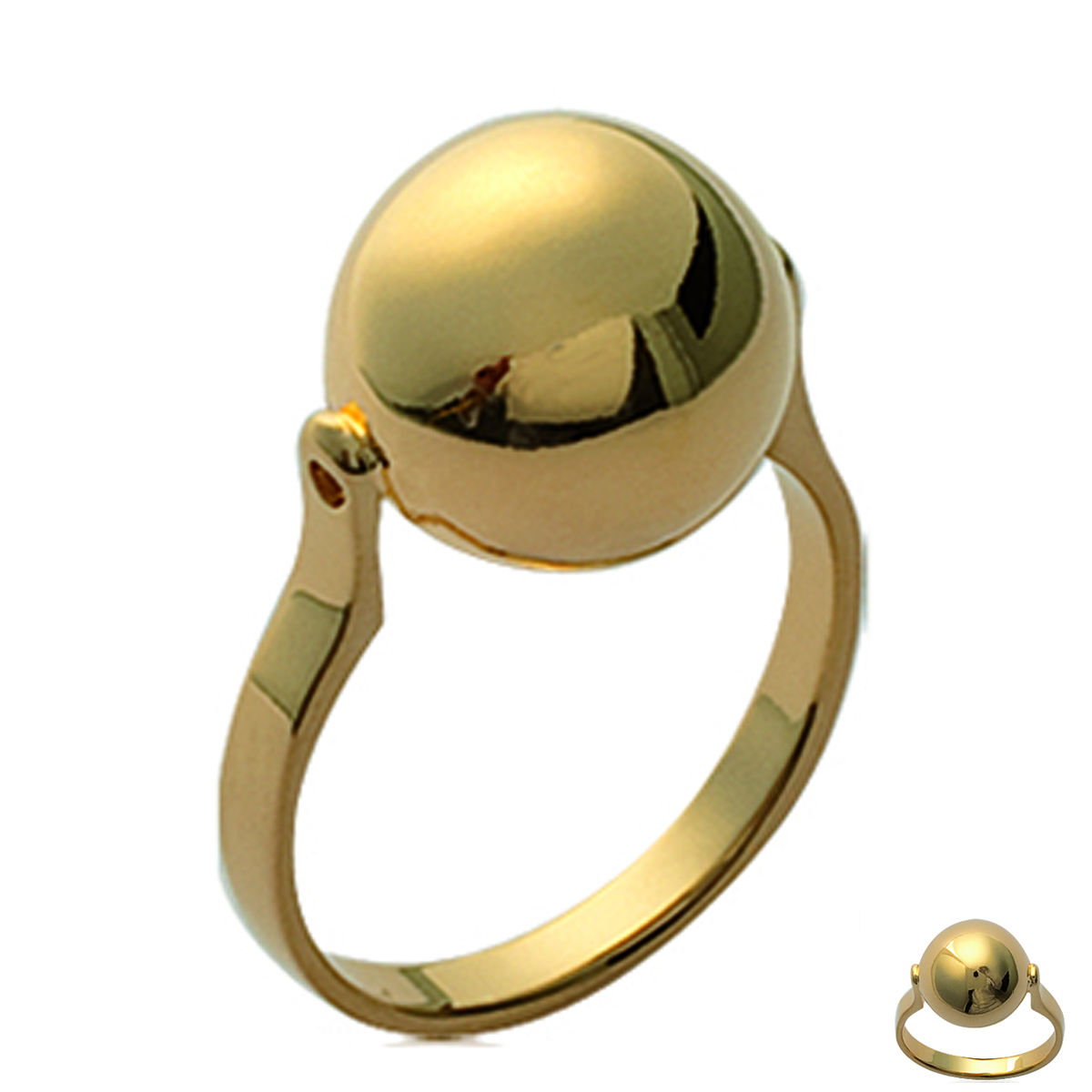 Bague Plaqué Or \'Géode\' doré - 12 mm - [B9981]
