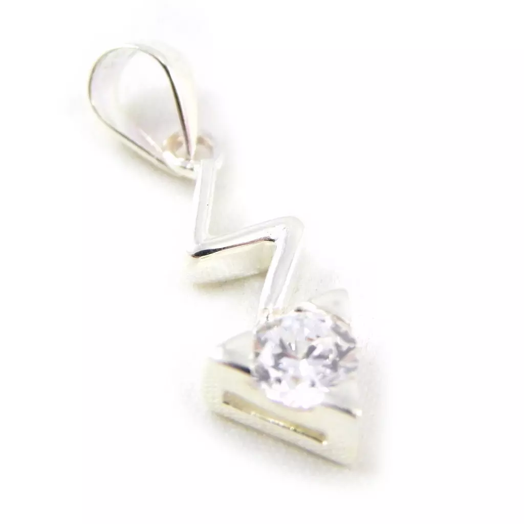 les trésors de lily Pendentif Argent 'Eclair' Blanc [H0381]