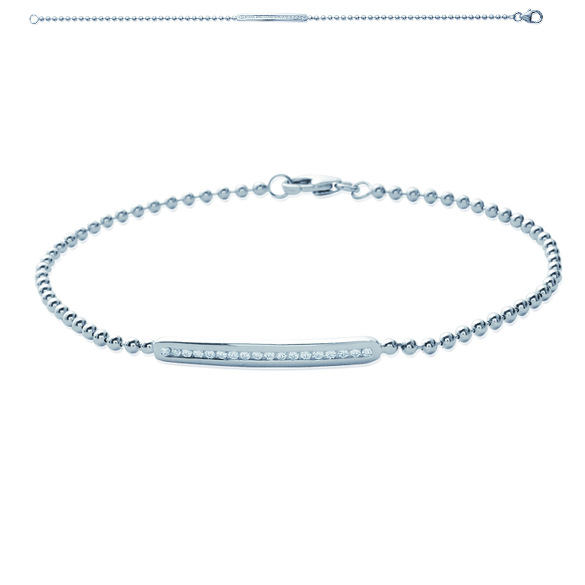 Bracelet Argent \'Déesse\' blanc argenté (rhodié) - 25x3 mm - [H6246]