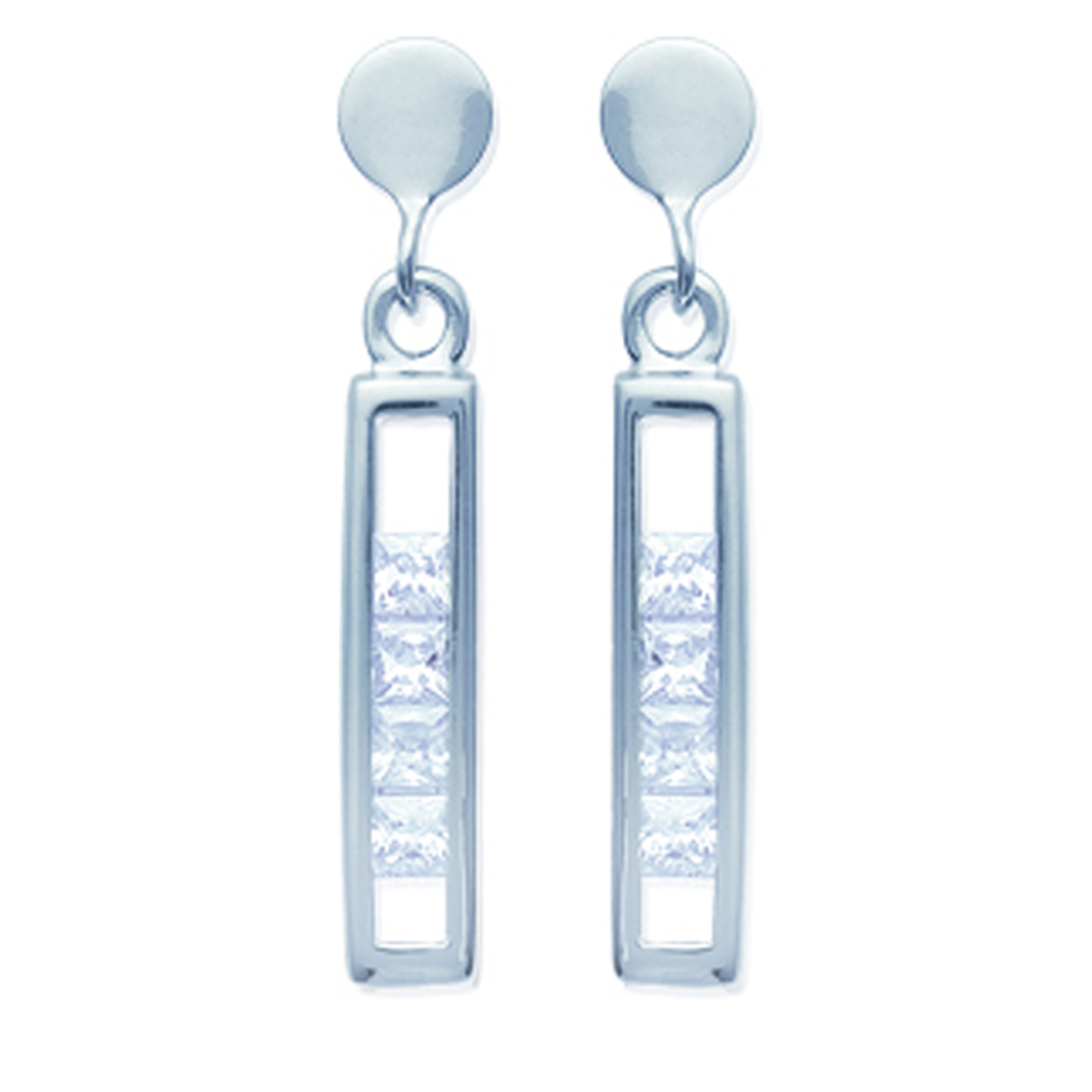 Boucles Argent \'Déesse\' blanc argenté - 23x3 mm - [H6247]