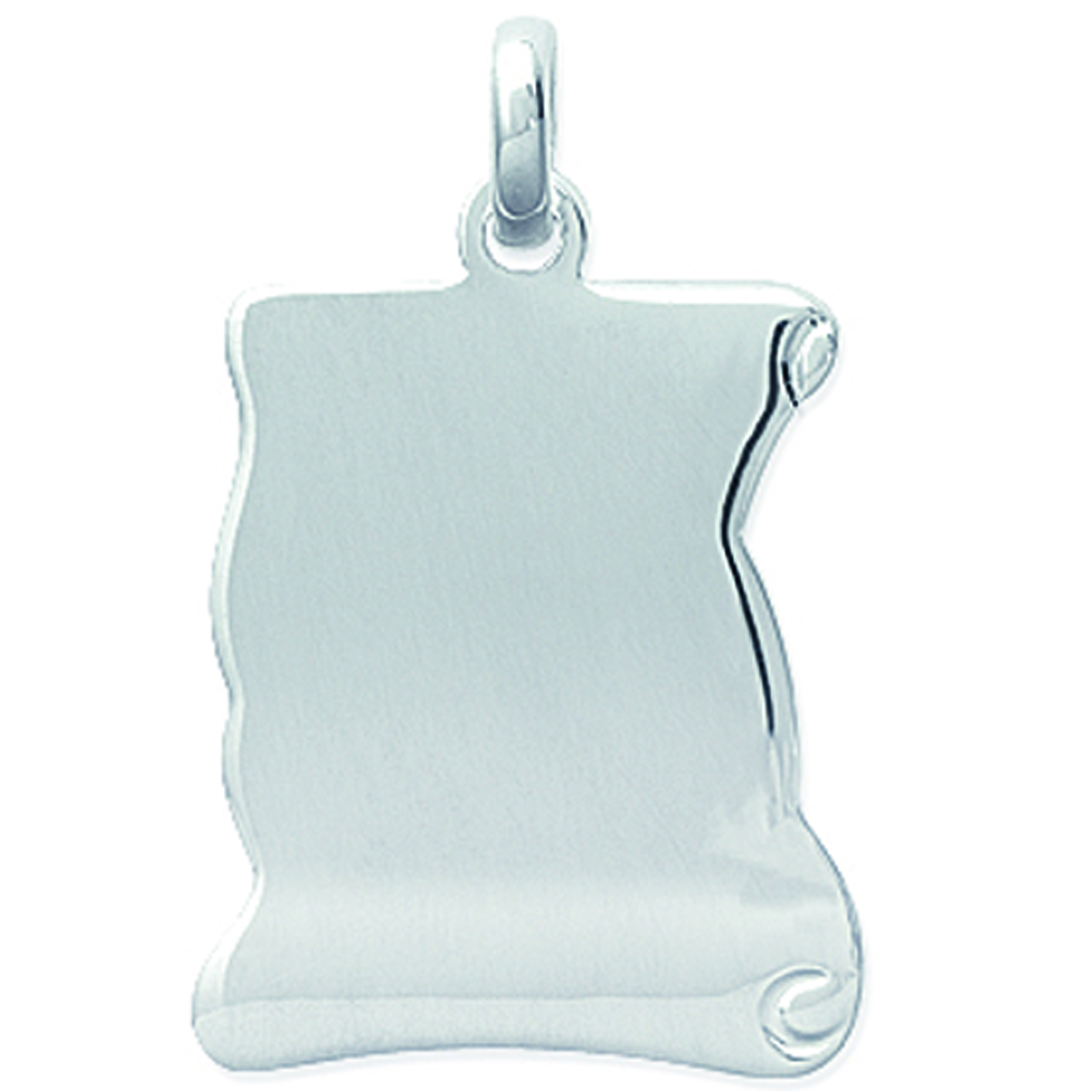 Pendentif Argent \'Parchemin\' argenté - 19x18 mm - [H6248]