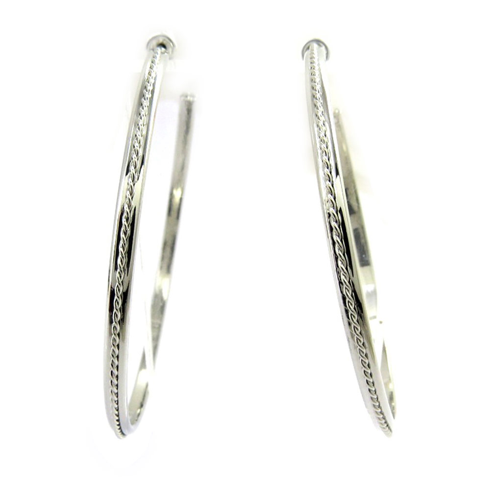 Créoles \'Chorégraphie\' argenté Ø 60 mm - [L7606]