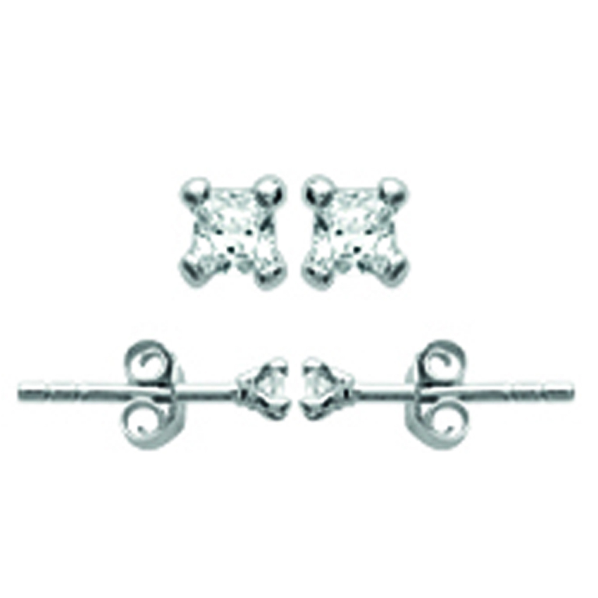 Boucles argent \'Essentiel\' blanc argenté (rhodié) - 2 mm - [L7895]