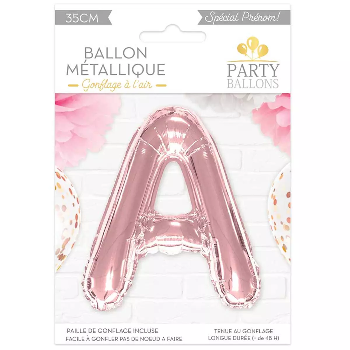 les trésors de lily Ballon métallique 'Lettre A' rosé 35 cm [A0431]
