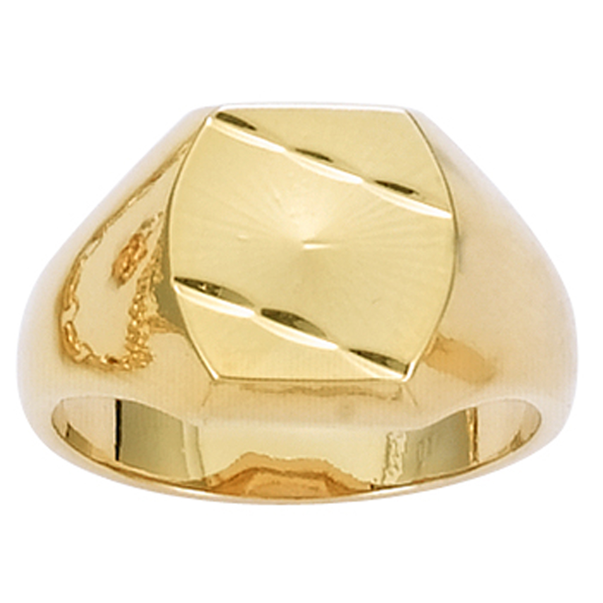 Chevalière Plaqué Or \'Charles\' doré - 11x11 mm - [F6372]