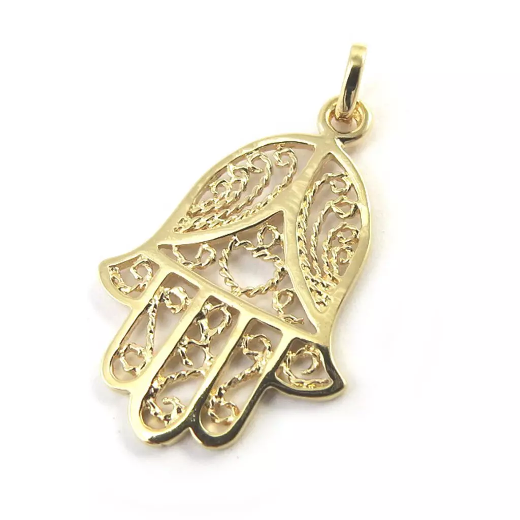 les trésors de lily Pendentif Plaqué Or 'Main de Fatma' Doré 33x20 mm [M7096]